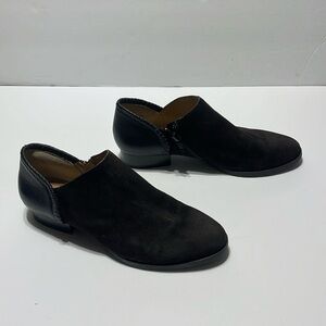 Jack Rogers booties brown suede front black back with zipper side Size 6.5